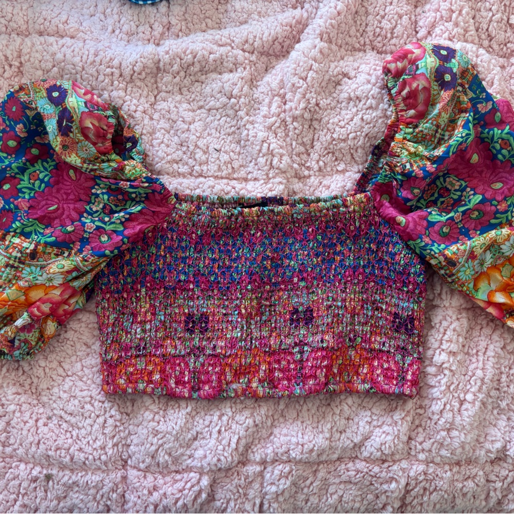 Forever 21 Floral Smocked Top